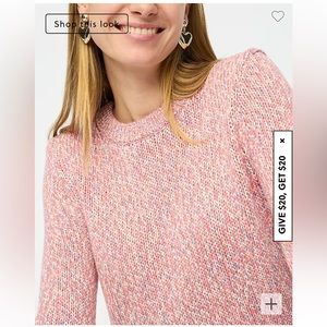 Pink Marled Crewneck Sweater